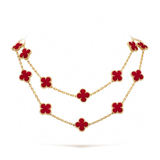 [Gaonasi]CLOVER 20 MOTIFS CARNELIAN NECKLACE