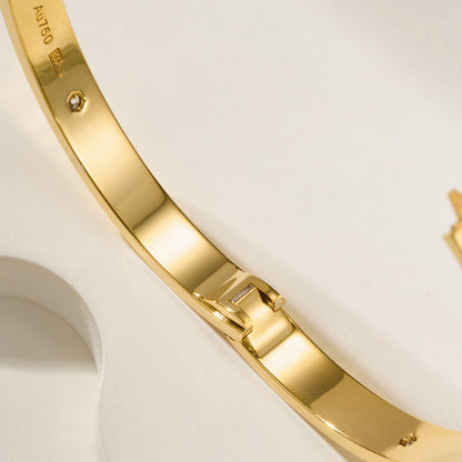 [Gaonasi Jewelry]LOVE BRACELET 6.1MM 4 DIAMONDS