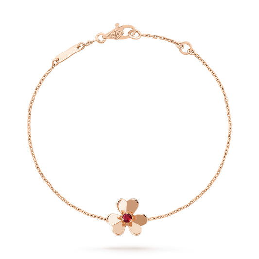 [Gaonasi]FRIVOLE GOLD FLOWER PINK MALACHITE BRACELET