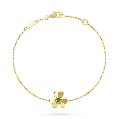 [Gaonasi]FRIVOLE GOLD FLOWER PINK MALACHITE BRACELET