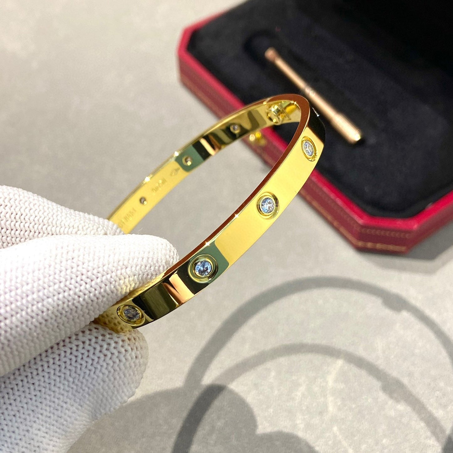 [Gaonasi Jewelry]LOVE BRACELET 6.1MM 10 DIAMONDS