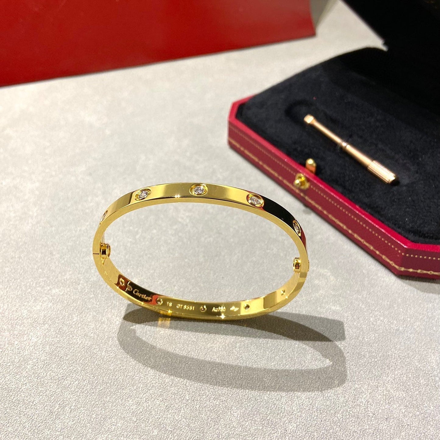 [Gaonasi Jewelry]LOVE BRACELET 6.1MM 10 DIAMONDS