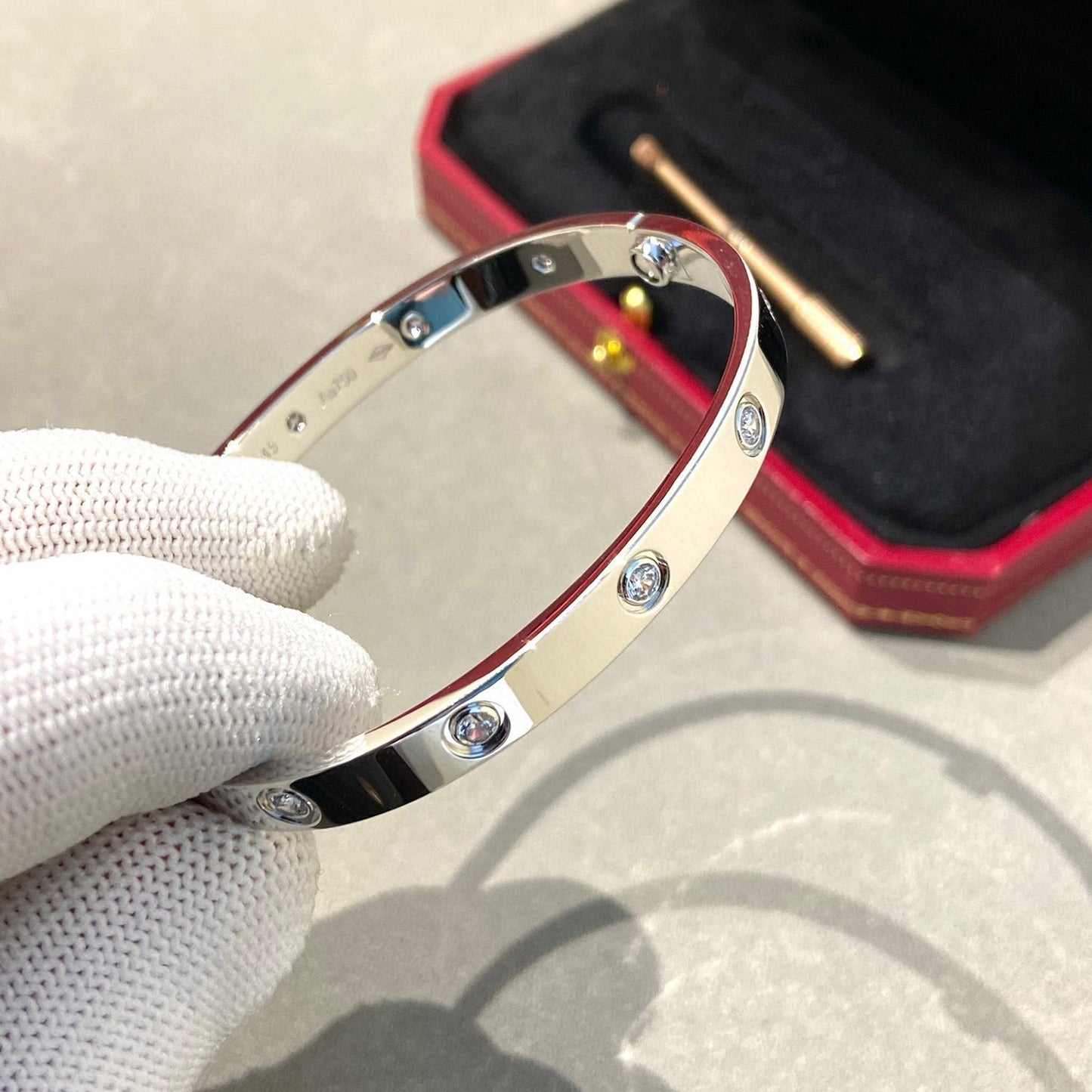 [Gaonasi Jewelry]LOVE BRACELET 6.1MM 10 DIAMONDS