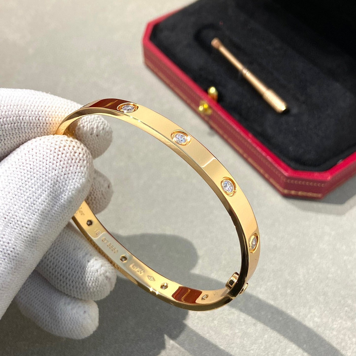 [Gaonasi Jewelry]LOVE BRACELET 6.1MM 10 DIAMONDS