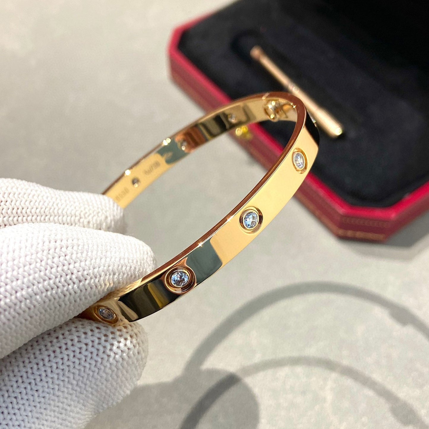 [Gaonasi Jewelry]LOVE BRACELET 6.1MM 10 DIAMONDS