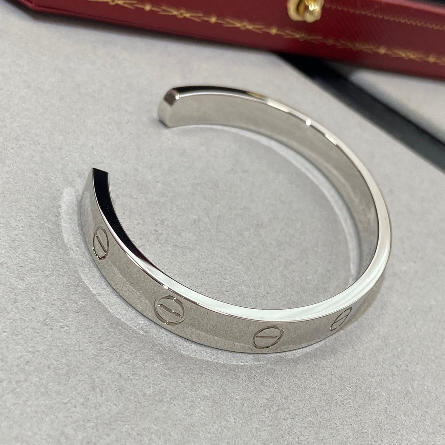 [Gaonasi Jewelry]LOVE BRACELET 6.1MM 1 DIAMOND OPEN CUFF