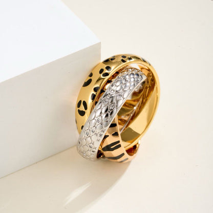 [Gaonasi Jewelry]TRINITY  RING LEOPARD PRINT