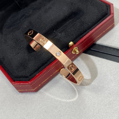 [Gaonasi Jewelry]LOVE BRACELET 6.1MM 1 DIAMOND OPEN CUFF