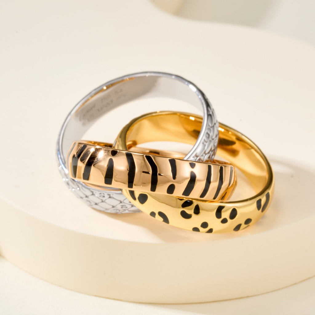 [Gaonasi Jewelry]TRINITY  RING LEOPARD PRINT