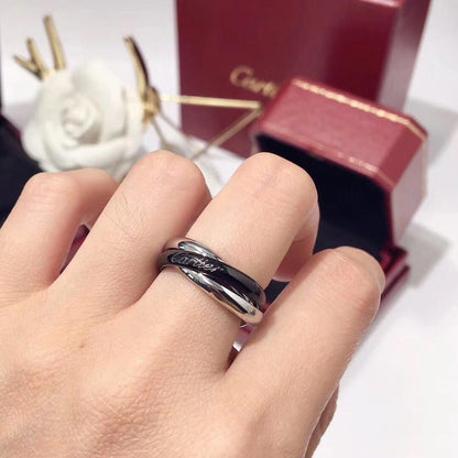 [Gaonasi Jewelry]TRINITY 3.2MM RING BLACK CERAMIC