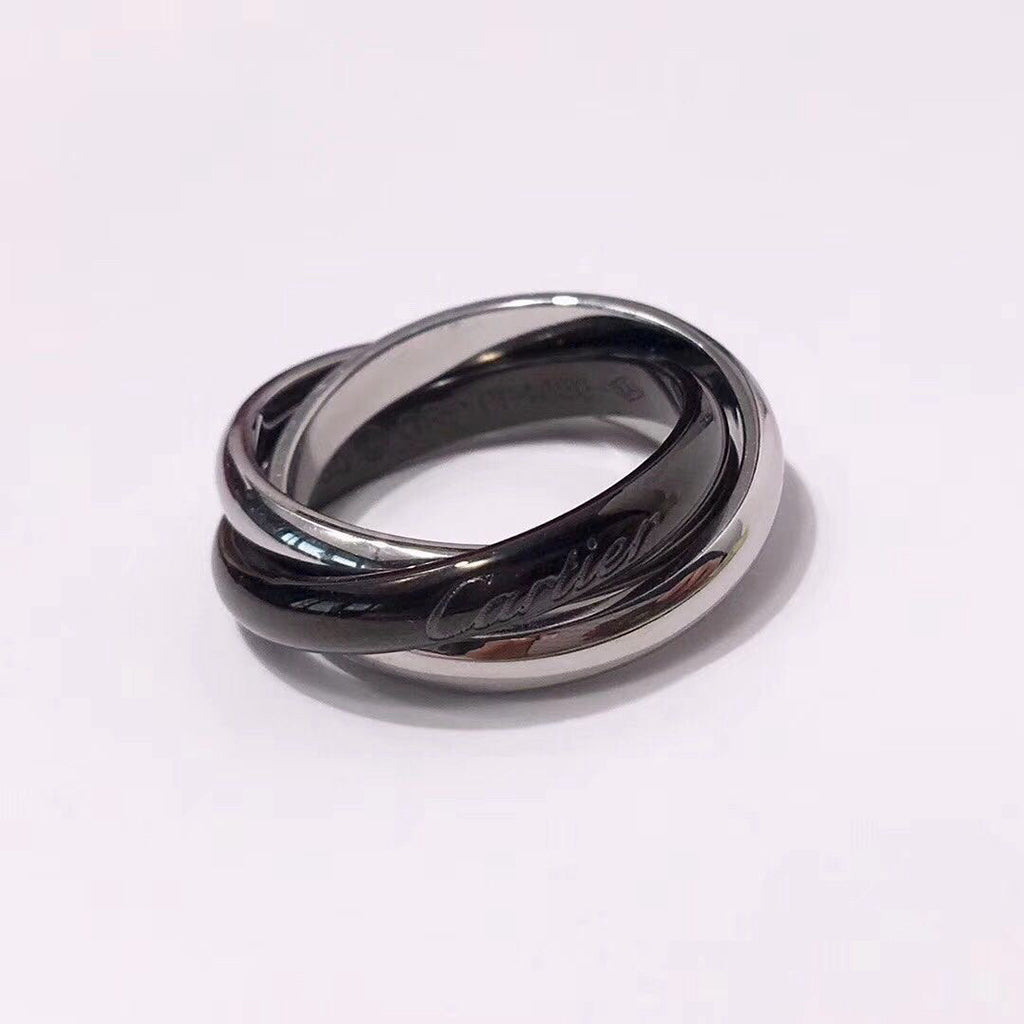 [Gaonasi Jewelry]TRINITY 3.2MM RING BLACK CERAMIC