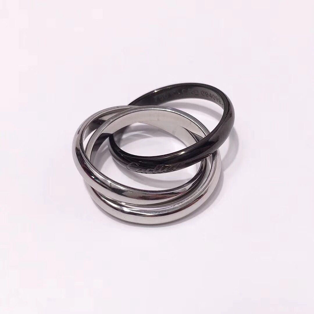 [Gaonasi Jewelry]TRINITY 3.2MM RING BLACK CERAMIC