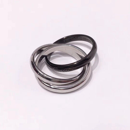 [Gaonasi Jewelry]TRINITY 3.2MM RING BLACK CERAMIC