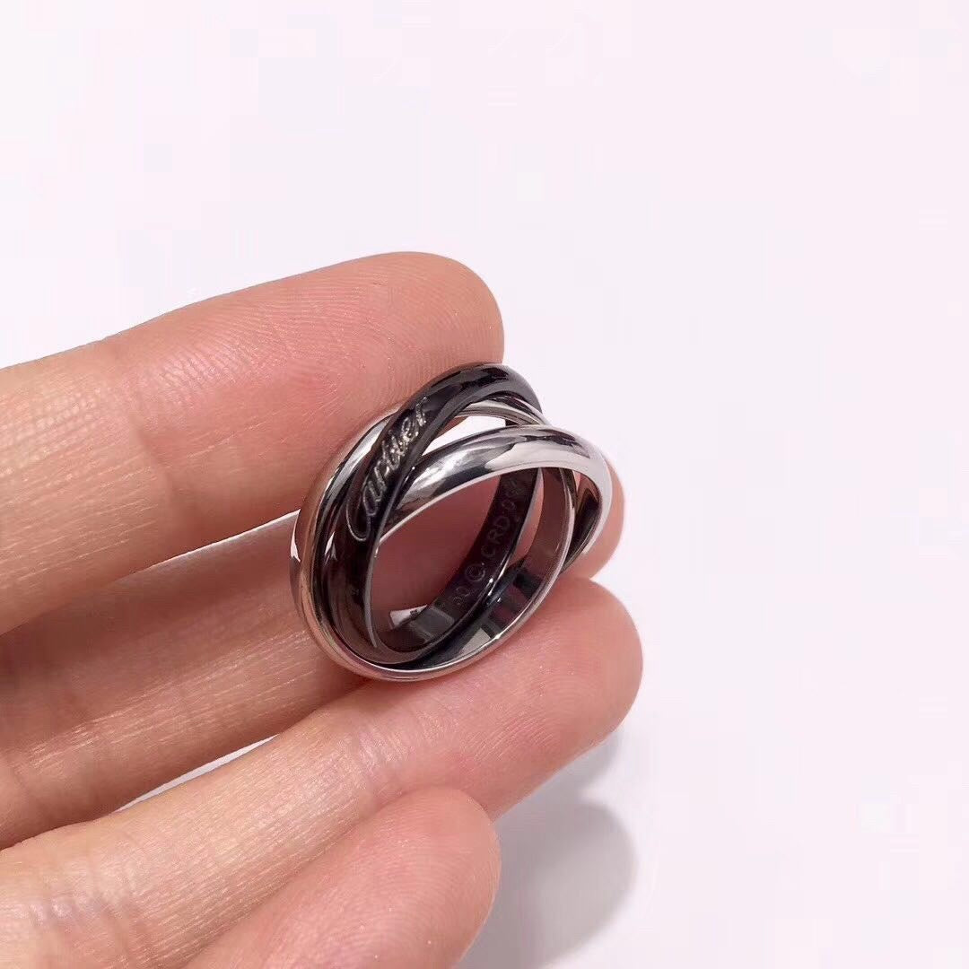 [Gaonasi Jewelry]TRINITY 3.2MM RING BLACK CERAMIC
