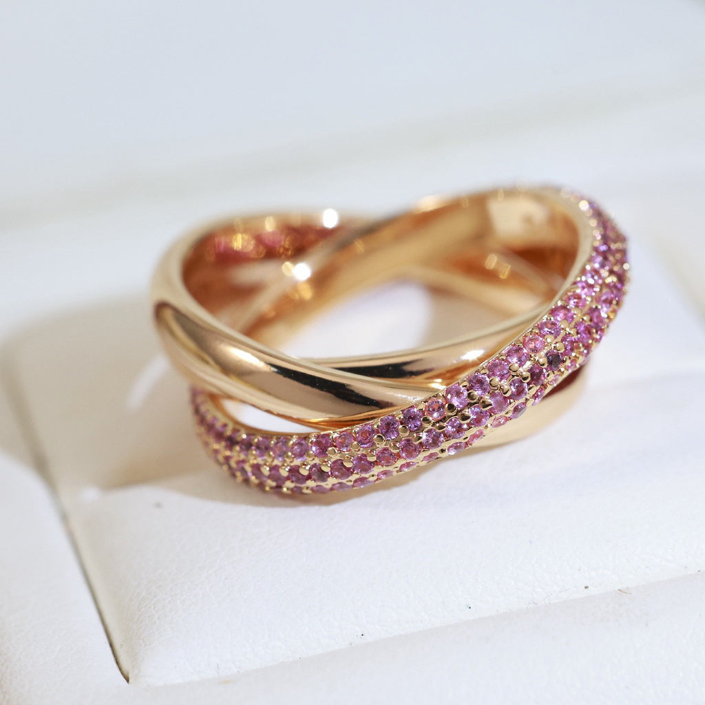 [Gaonasi Jewelry]TRINITY 3.2MM RING PINK DIAMOND
