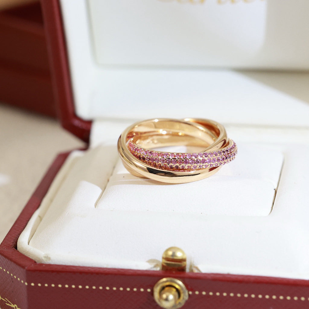 [Gaonasi Jewelry]TRINITY 3.2MM RING PINK DIAMOND