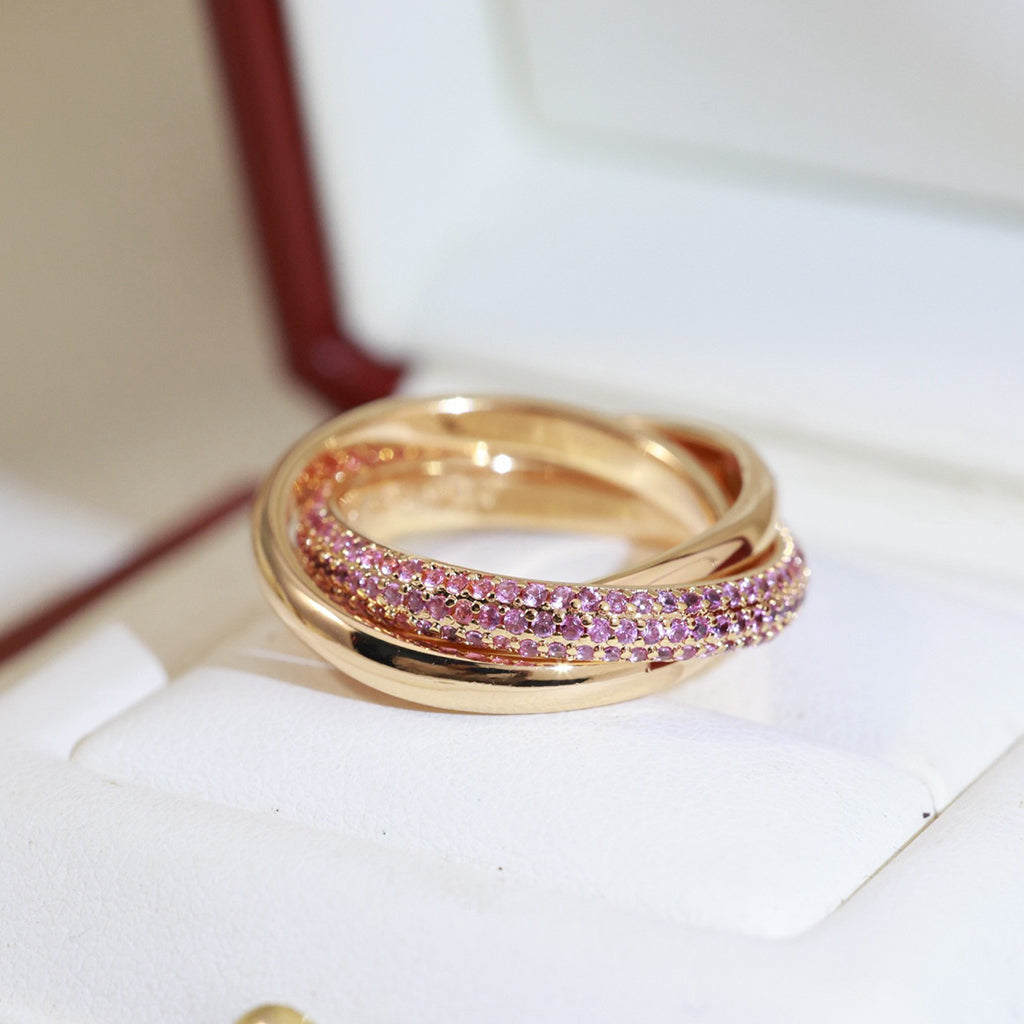 [Gaonasi Jewelry]TRINITY 3.2MM RING PINK DIAMOND