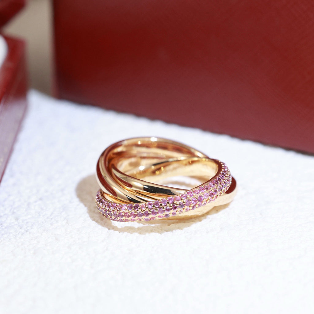[Gaonasi Jewelry]TRINITY 3.2MM RING PINK DIAMOND