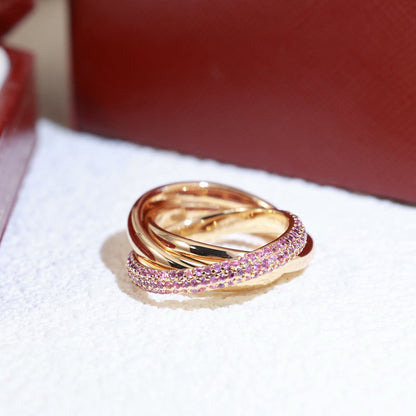 [Gaonasi Jewelry]TRINITY 3.2MM RING PINK DIAMOND
