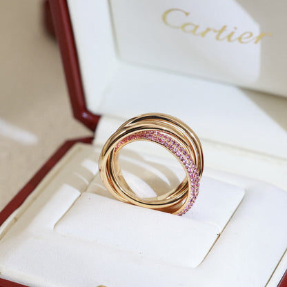 [Gaonasi Jewelry]TRINITY 3.2MM RING PINK DIAMOND