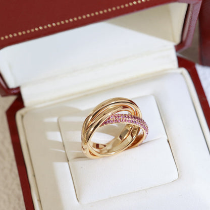 [Gaonasi Jewelry]TRINITY 3.2MM RING PINK DIAMOND