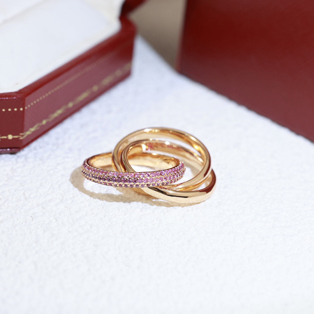 [Gaonasi Jewelry]TRINITY 3.2MM RING PINK DIAMOND
