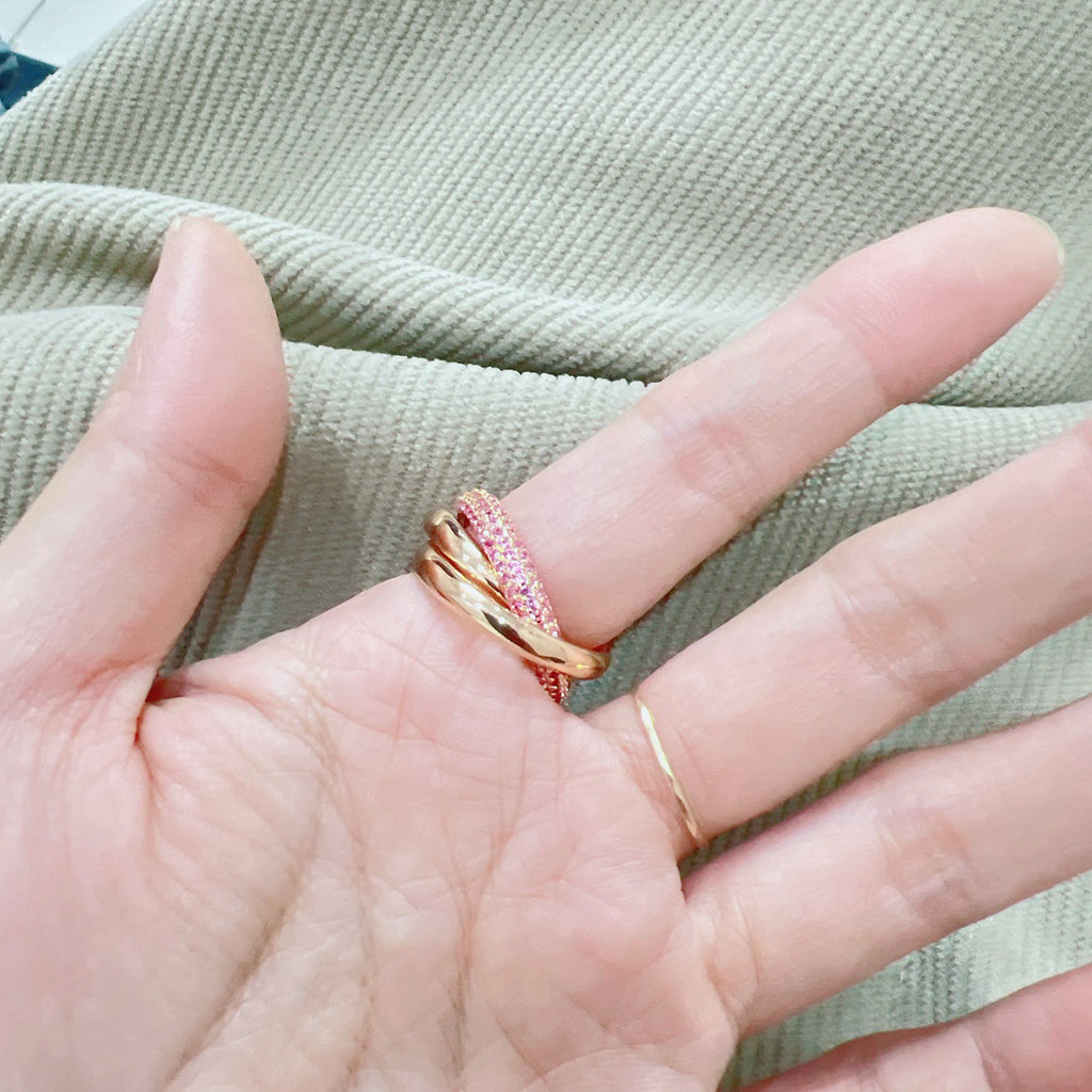 [Gaonasi Jewelry]TRINITY 3.2MM RING PINK DIAMOND
