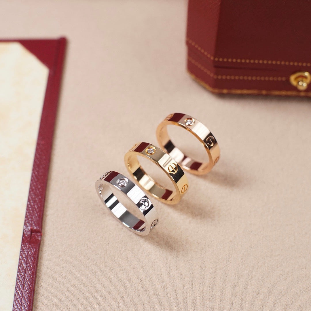 [Gaonasi Jewelry]LOVE 4MM 1 DIAMOND RING