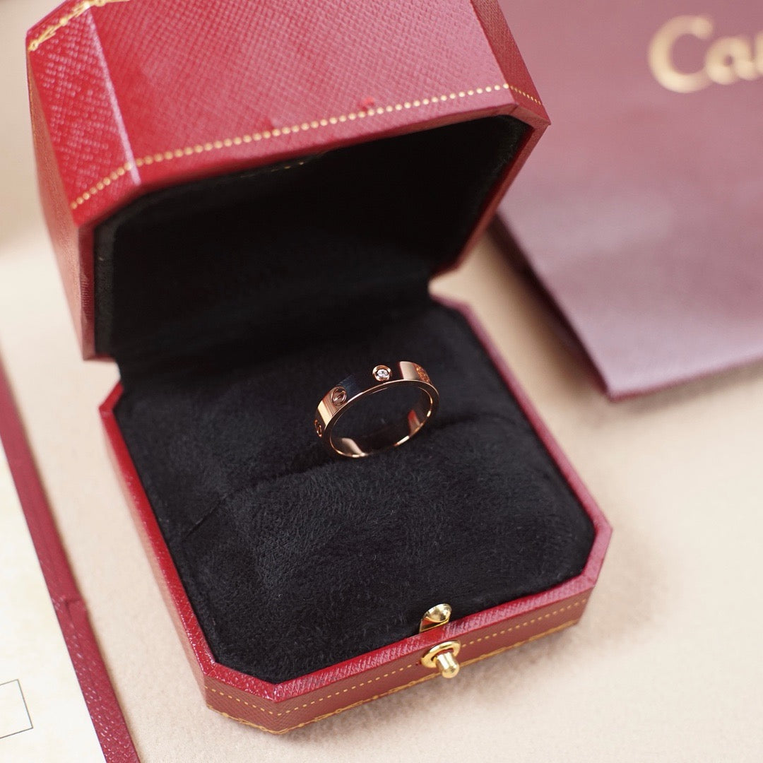 [Gaonasi Jewelry]LOVE 4MM 1 DIAMOND RING