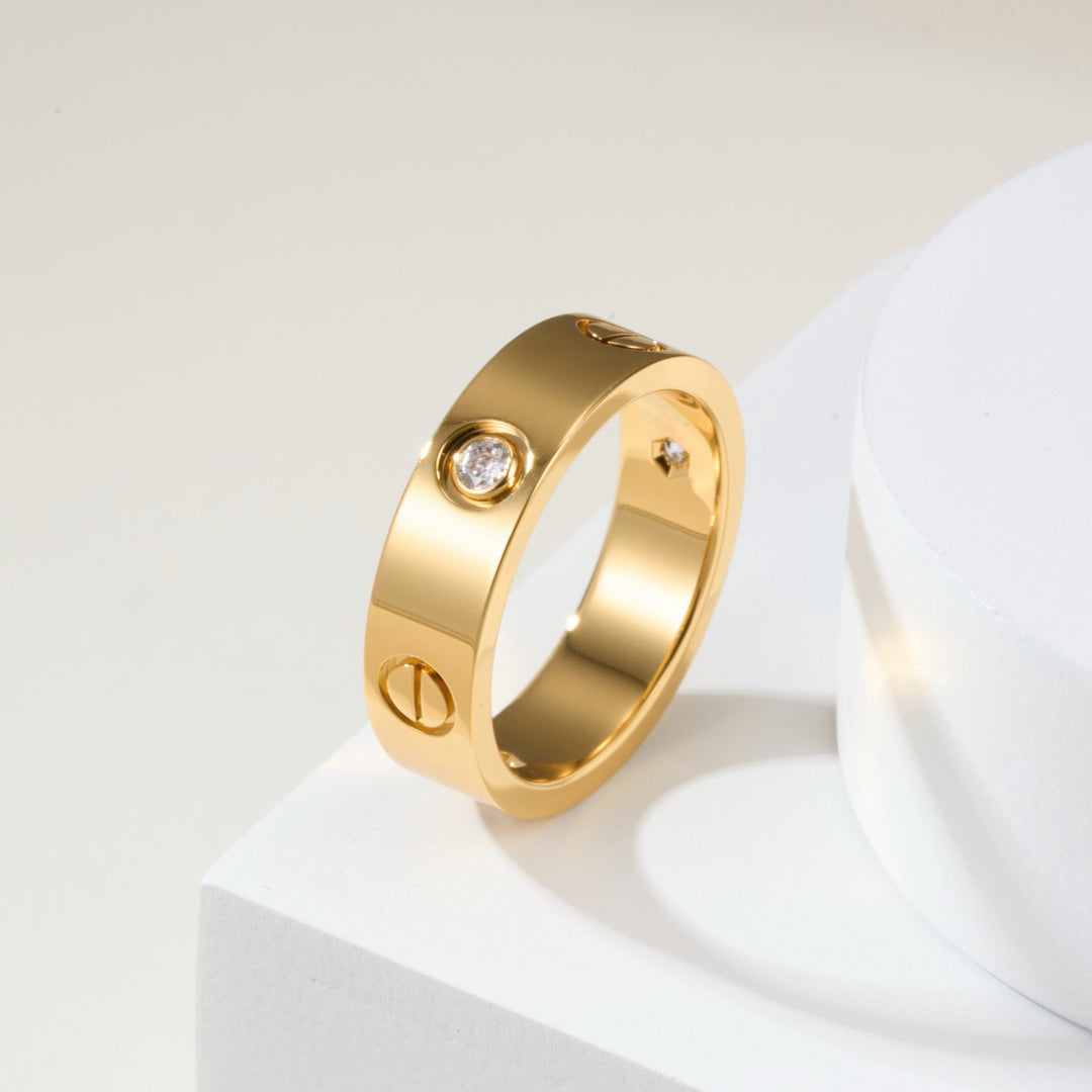 [Gaonasi Jewelry]LOVE 4MM 1 DIAMOND RING