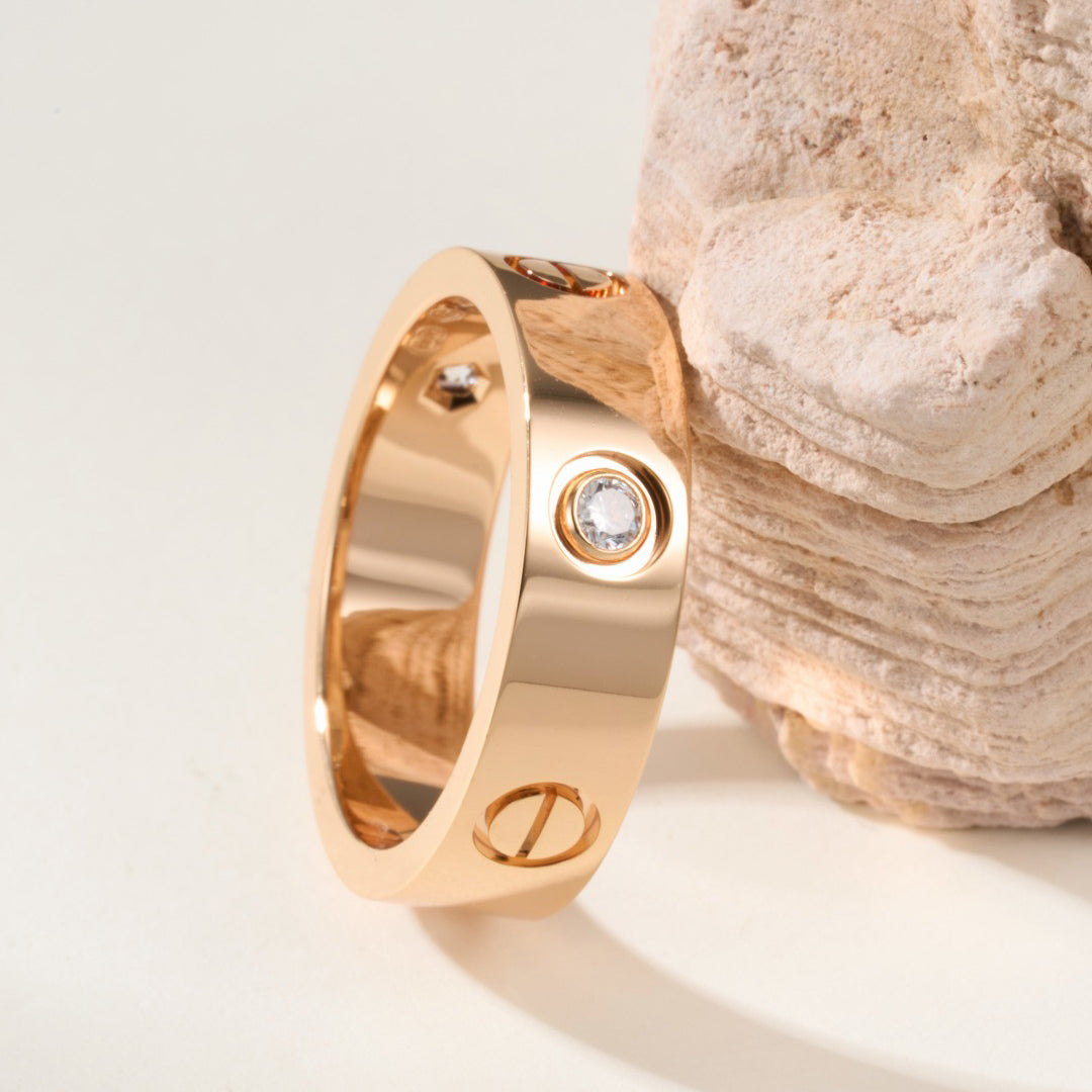 [Gaonasi Jewelry]LOVE 4MM 1 DIAMOND RING