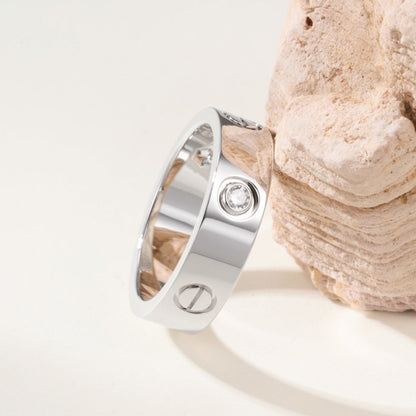 [Gaonasi Jewelry]LOVE 4MM 1 DIAMOND RING