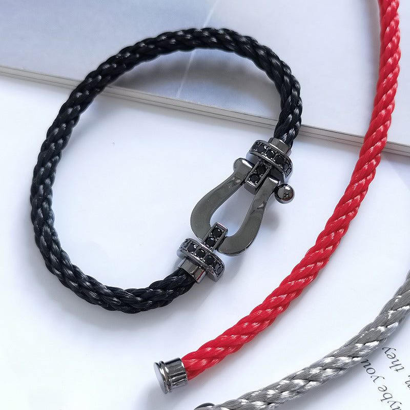 [Gaonasi]FORCE LARGE SERIES HORSESHOE BLACK SAMURAI BRACELET
