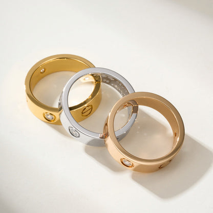 [Gaonasi Jewelry]LOVE 4MM 1 DIAMOND RING