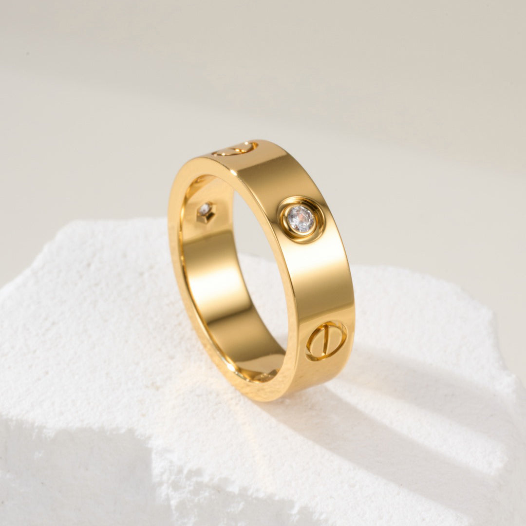 [Gaonasi Jewelry]LOVE 4MM 1 DIAMOND RING