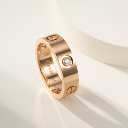 [Gaonasi Jewelry]LOVE 4MM 1 DIAMOND RING