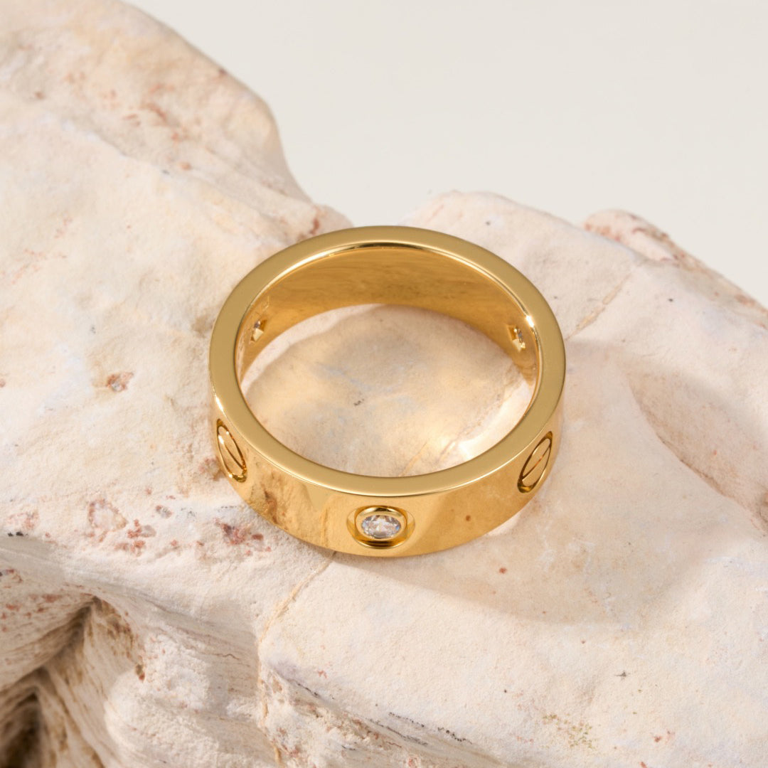 [Gaonasi Jewelry]LOVE 4MM 1 DIAMOND RING
