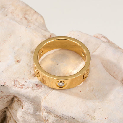 [Gaonasi Jewelry]LOVE 4MM 1 DIAMOND RING