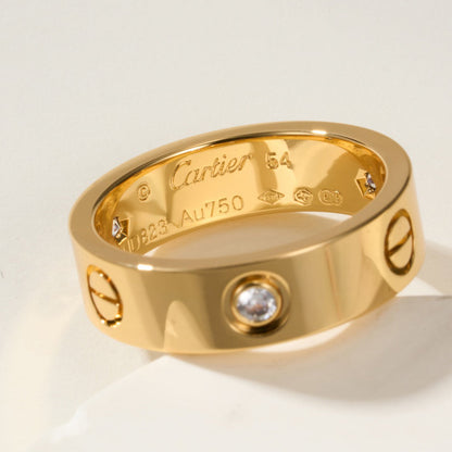 [Gaonasi Jewelry]LOVE 4MM 1 DIAMOND RING