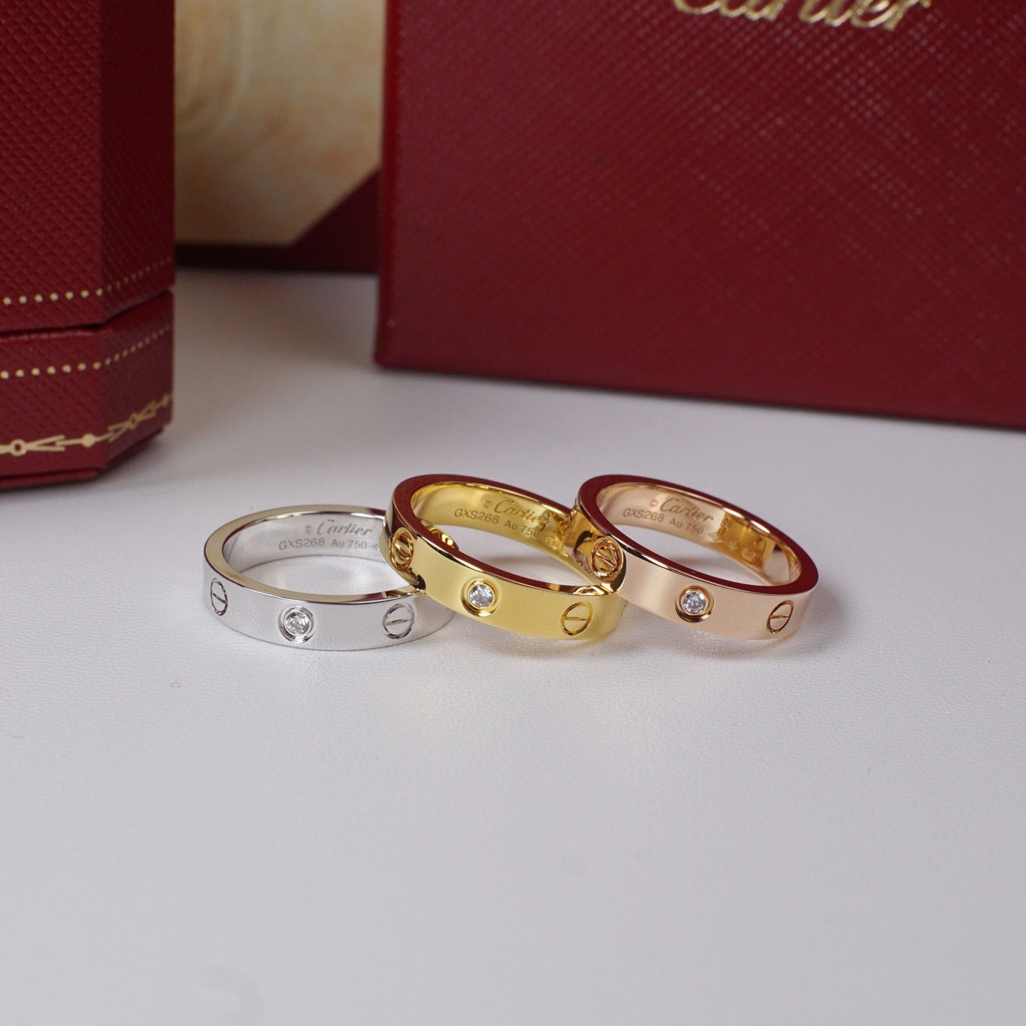 [Gaonasi Jewelry]LOVE 4MM 1 DIAMOND RING
