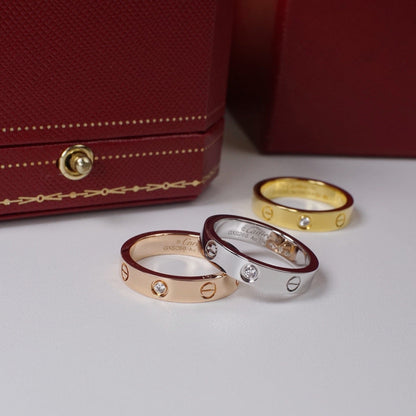 [Gaonasi Jewelry]LOVE 4MM 1 DIAMOND RING