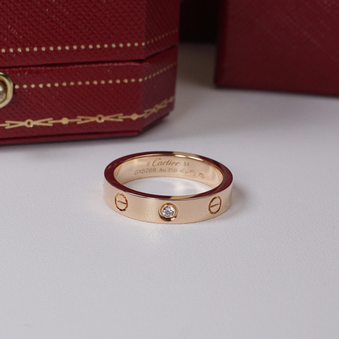 [Gaonasi Jewelry]LOVE 4MM 1 DIAMOND RING
