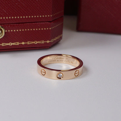 [Gaonasi Jewelry]LOVE 4MM 1 DIAMOND RING