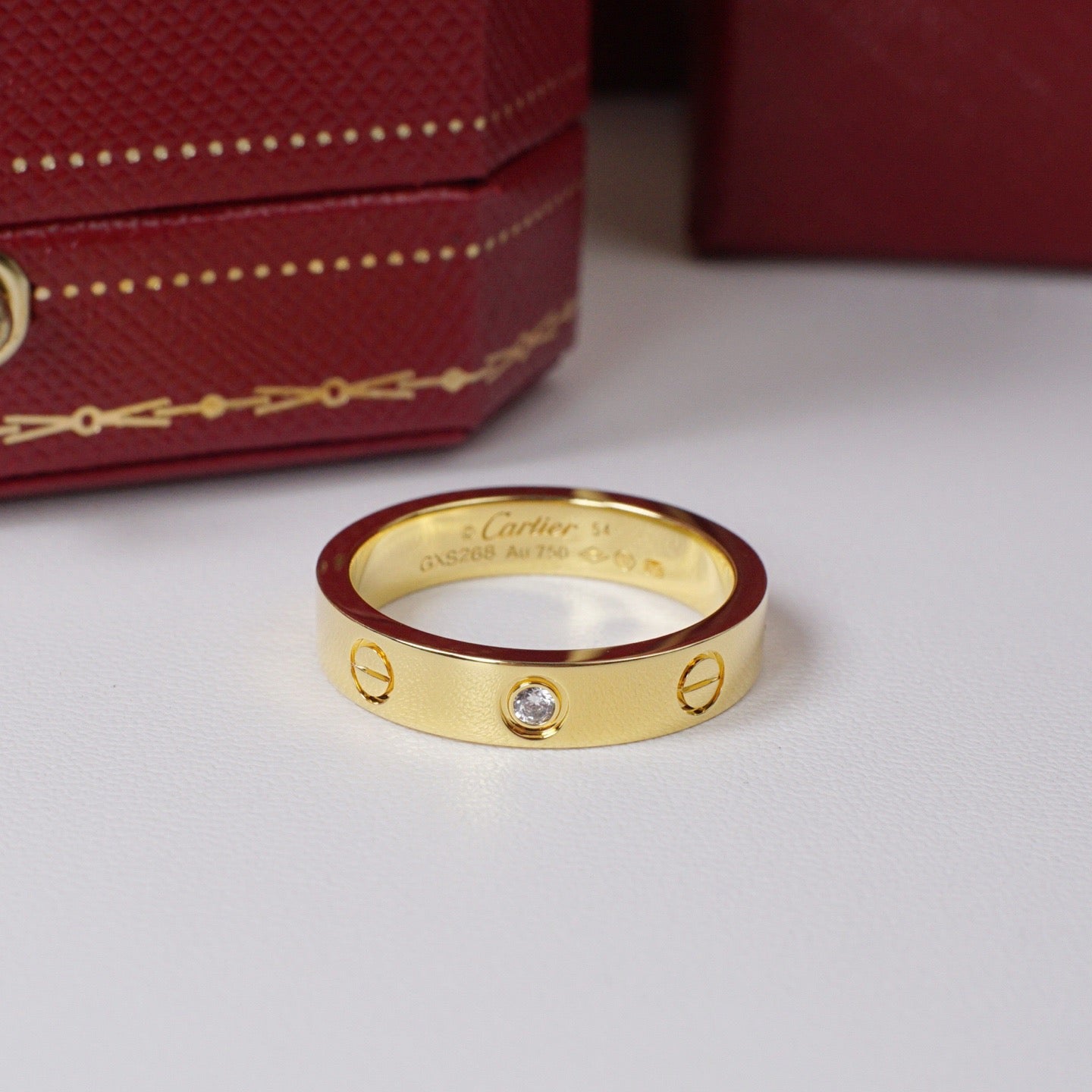 [Gaonasi Jewelry]LOVE 4MM 1 DIAMOND RING