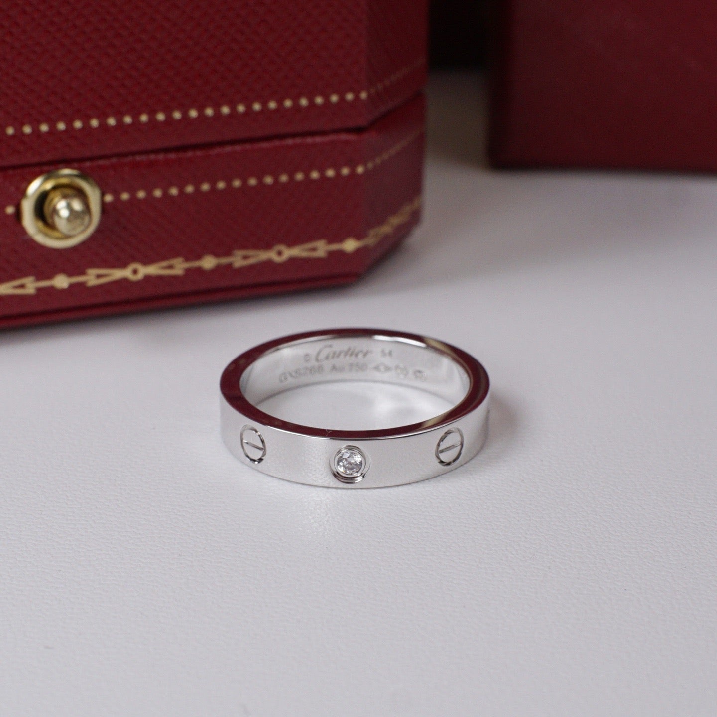[Gaonasi Jewelry]LOVE 4MM 1 DIAMOND RING