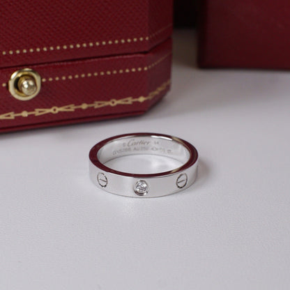 [Gaonasi Jewelry]LOVE 4MM 1 DIAMOND RING