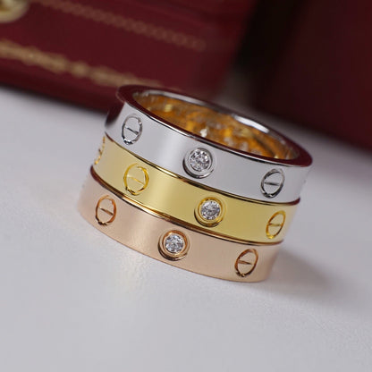 [Gaonasi Jewelry]LOVE 4MM 1 DIAMOND RING