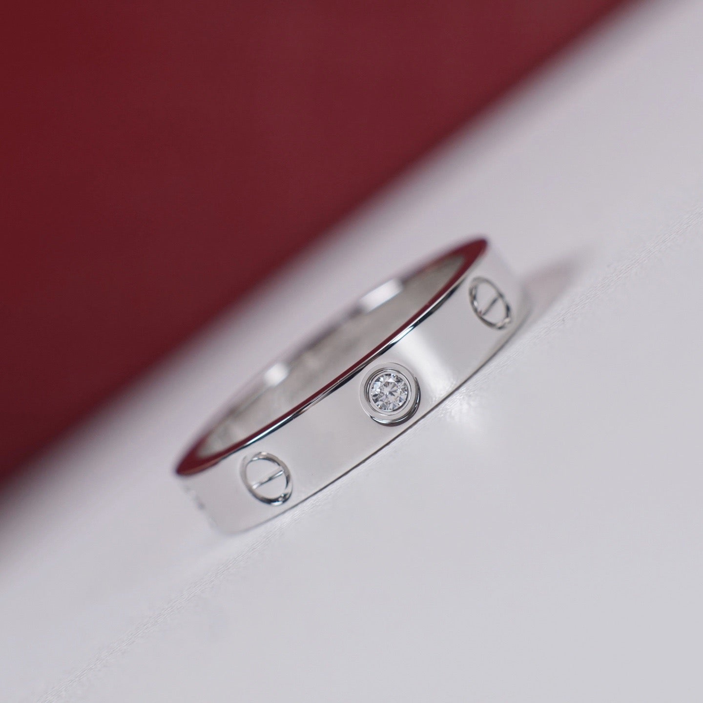 [Gaonasi Jewelry]LOVE 4MM 1 DIAMOND RING