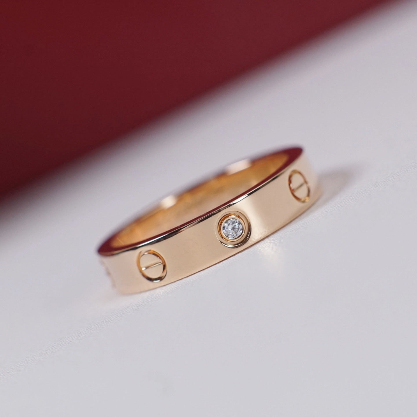 [Gaonasi Jewelry]LOVE 4MM 1 DIAMOND RING