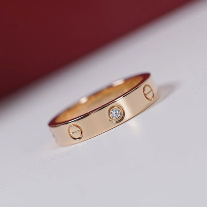 [Gaonasi Jewelry]LOVE 4MM 1 DIAMOND RING